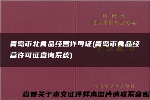 青岛市北食品经营许可证(青岛市食品经营许可证查询系统)