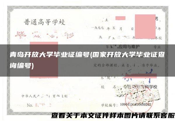 青岛开放大学毕业证编号(国家开放大学毕业证查询编号)