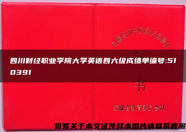 四川财经职业学院大学英语四六级成绩单编号:510391