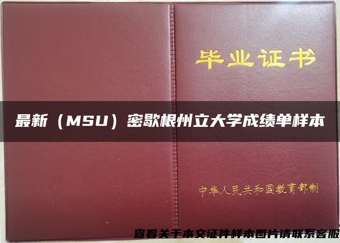 最新（MSU）密歇根州立大学成绩单样本