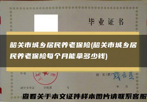 韶关市城乡居民养老保险(韶关市城乡居民养老保险每个月能拿多少钱)