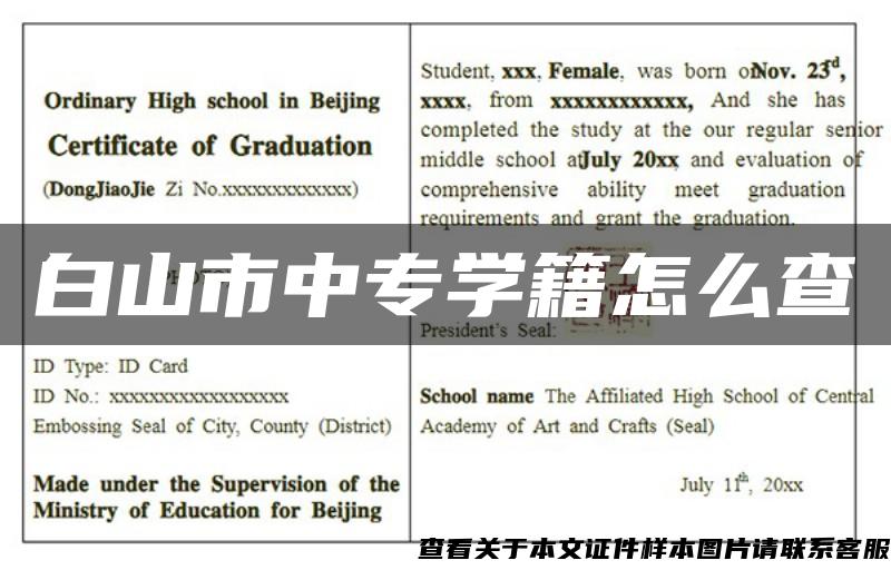 白山市中专学籍怎么查