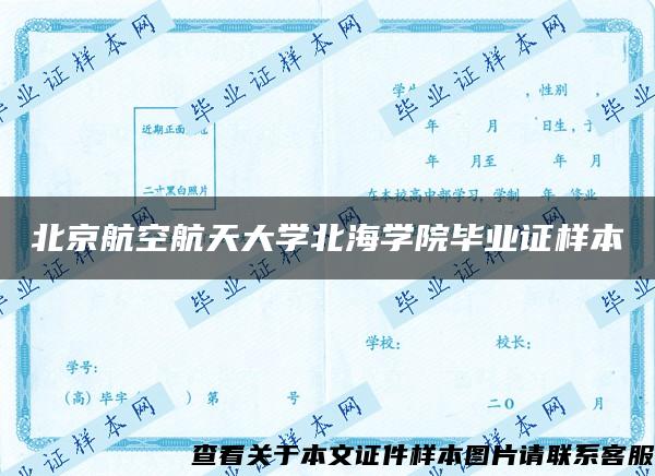 北京航空航天大学北海学院毕业证样本