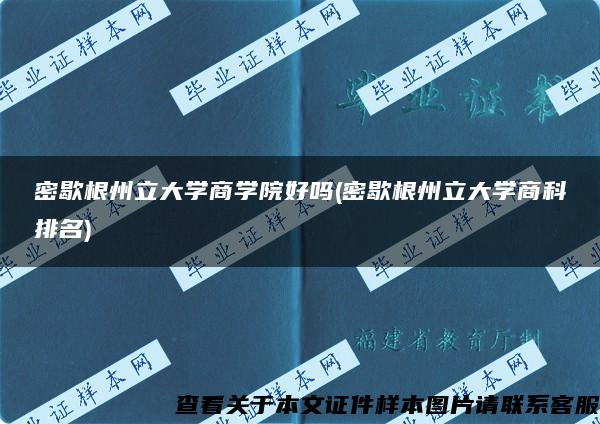 密歇根州立大学商学院好吗(密歇根州立大学商科排名)