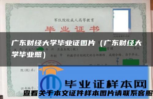 广东财经大学毕业证图片（广东财经大学毕业照）