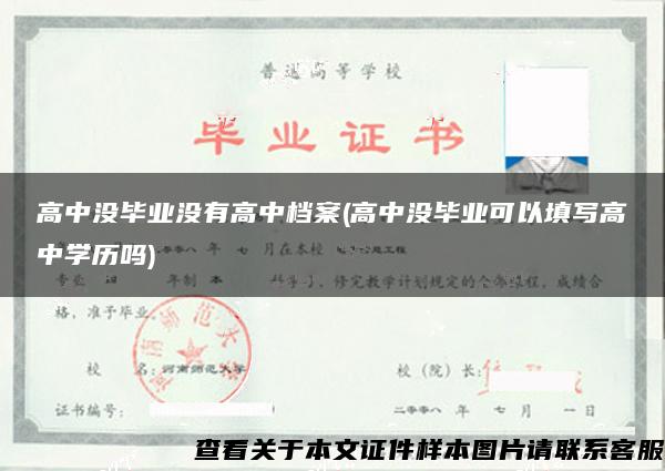 高中没毕业没有高中档案(高中没毕业可以填写高中学历吗)