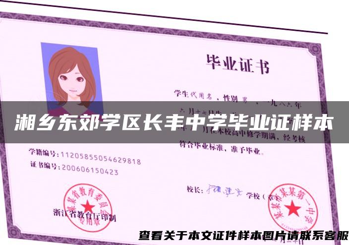 湘乡东郊学区长丰中学毕业证样本