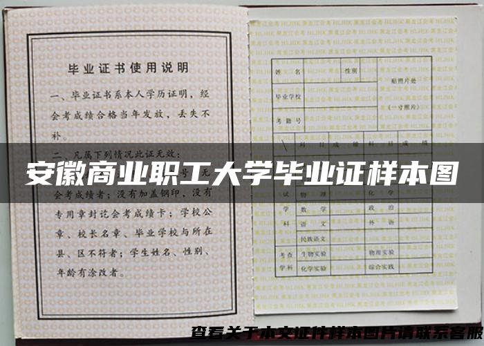 安徽商业职工大学毕业证样本图