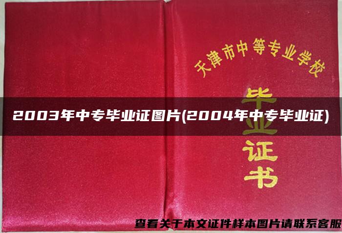 2003年中专毕业证图片(2004年中专毕业证)