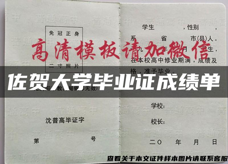 佐贺大学毕业证成绩单