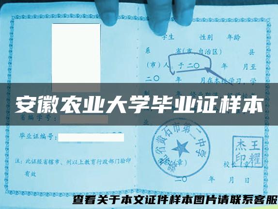 安徽农业大学毕业证样本