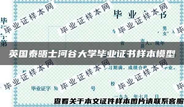 英国泰晤士河谷大学毕业证书样本模型