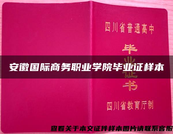 安徽国际商务职业学院毕业证样本