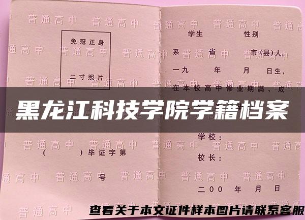 黑龙江科技学院学籍档案