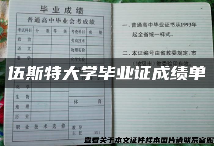 伍斯特大学毕业证成绩单