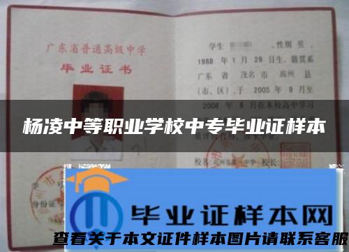 杨凌中等职业学校中专毕业证样本