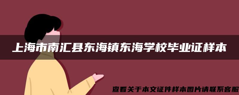 上海市南汇县东海镇东海学校毕业证样本