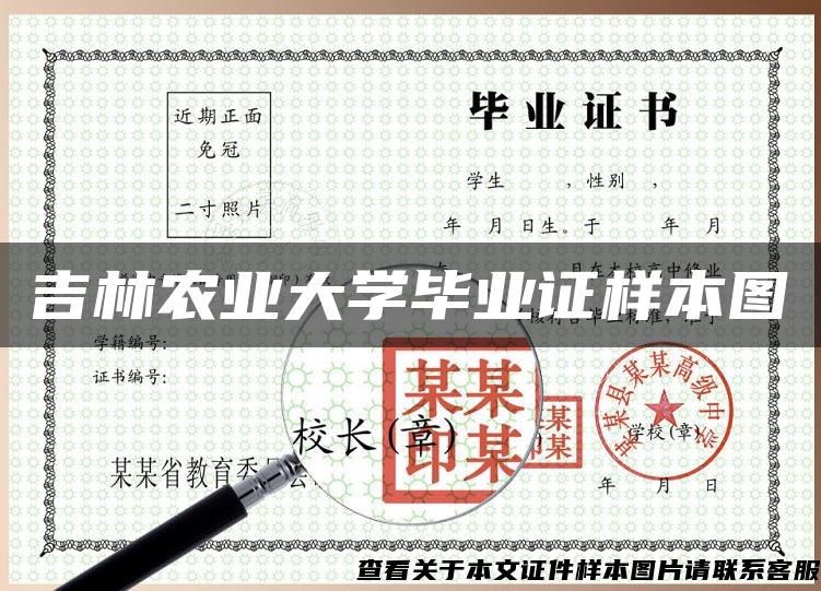 吉林农业大学毕业证样本图