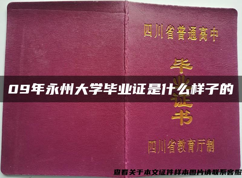 09年永州大学毕业证是什么样子的