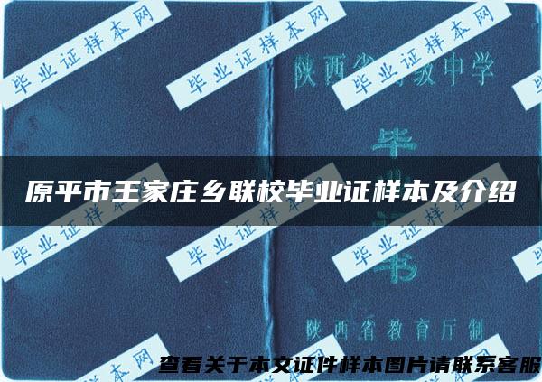 原平市王家庄乡联校毕业证样本及介绍