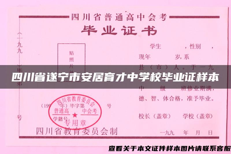 四川省遂宁市安居育才中学校毕业证样本