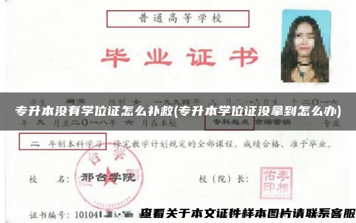 专升本没有学位证怎么补救(专升本学位证没拿到怎么办)