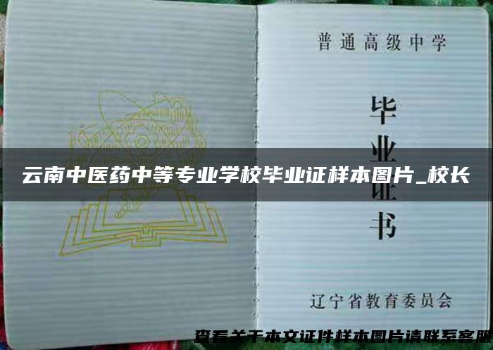 云南中医药中等专业学校毕业证样本图片_校长