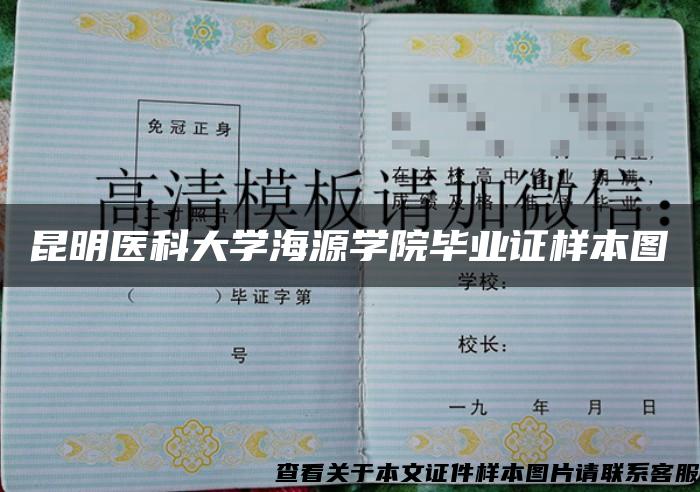 昆明医科大学海源学院毕业证样本图