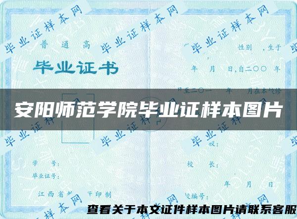 安阳师范学院毕业证样本图片