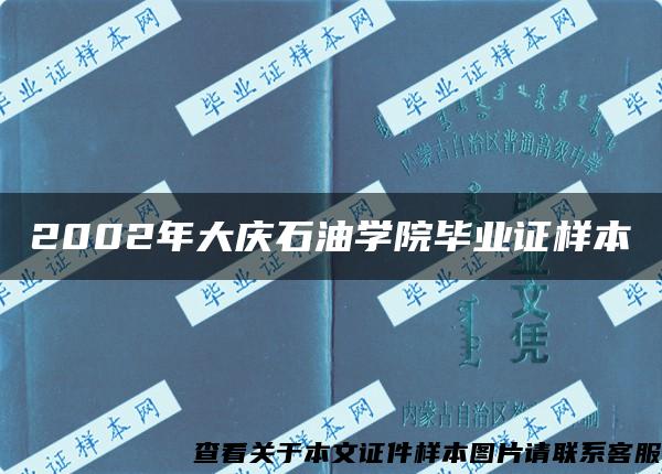 2002年大庆石油学院毕业证样本