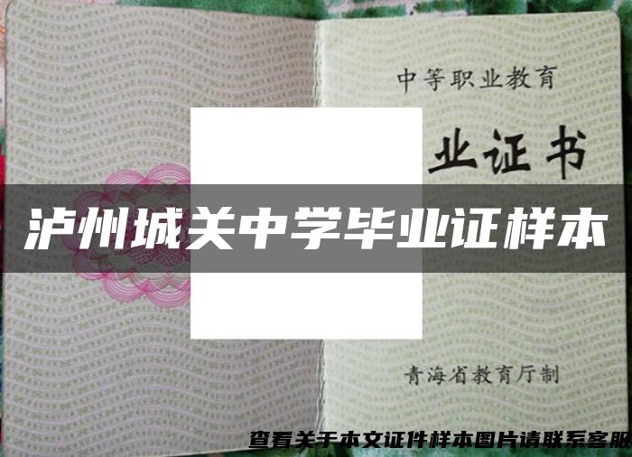 泸州城关中学毕业证样本