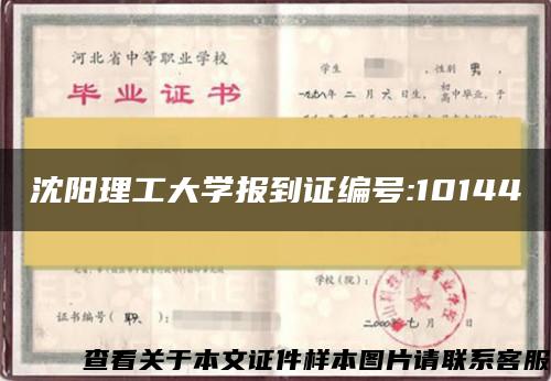 沈阳理工大学报到证编号:10144