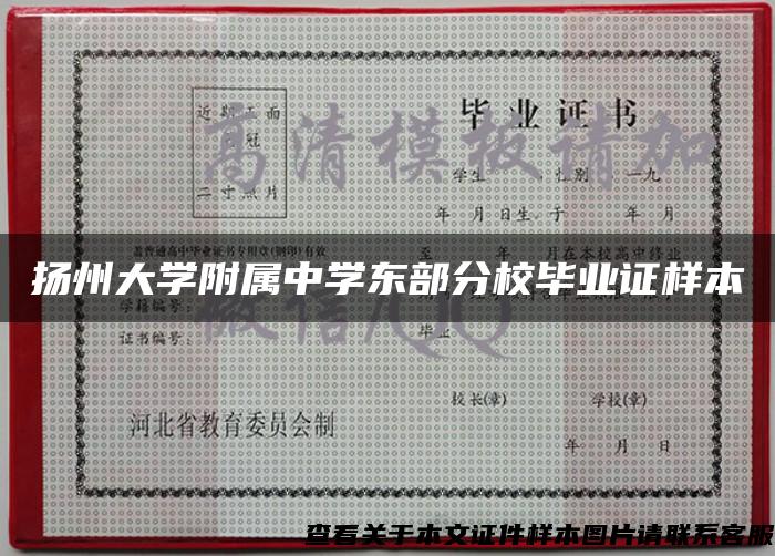 扬州大学附属中学东部分校毕业证样本