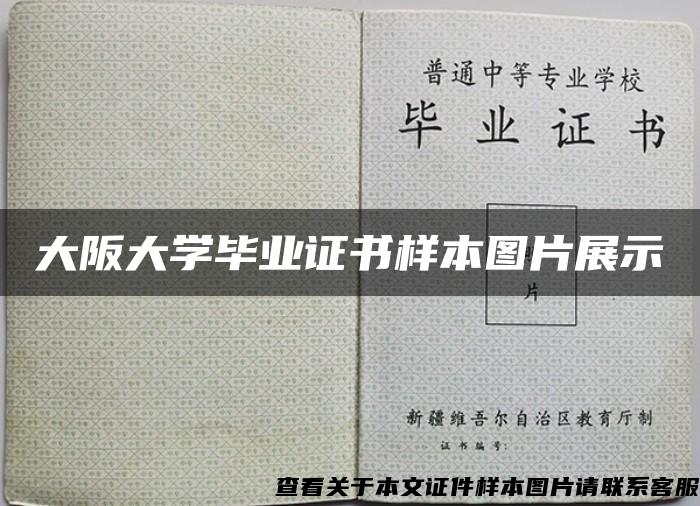 大阪大学毕业证书样本图片展示