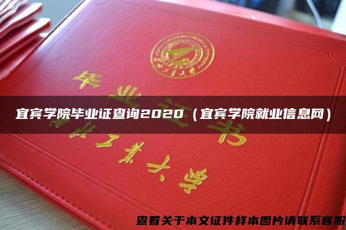 宜宾学院毕业证查询2020（宜宾学院就业信息网）