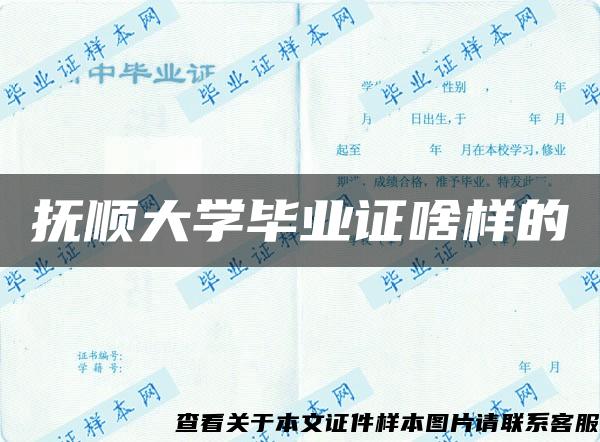 抚顺大学毕业证啥样的