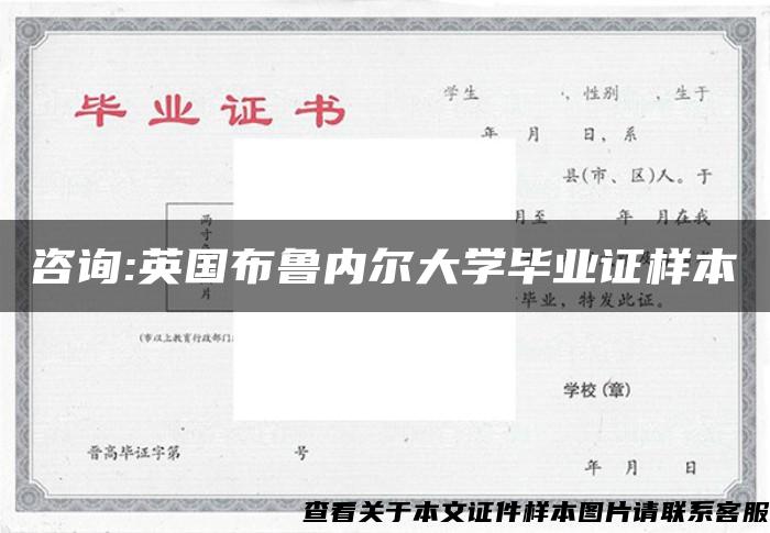 咨询:英国布鲁内尔大学毕业证样本