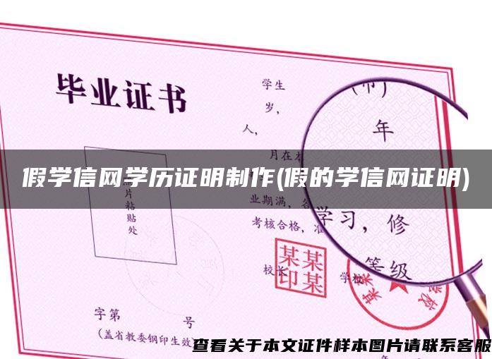 假学信网学历证明制作(假的学信网证明)