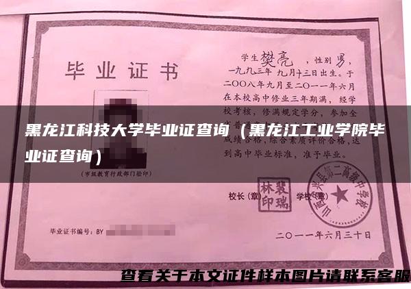 黑龙江科技大学毕业证查询（黑龙江工业学院毕业证查询）