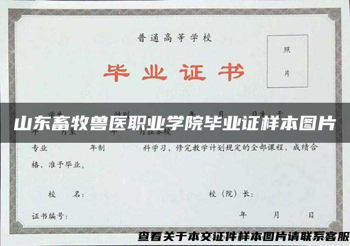 山东畜牧兽医职业学院毕业证样本图片