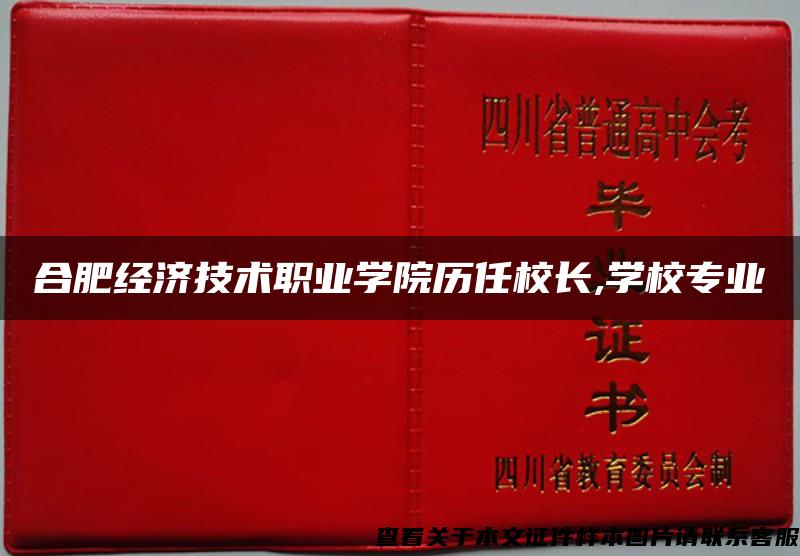 合肥经济技术职业学院历任校长,学校专业