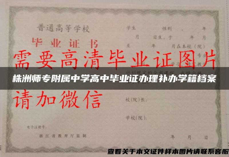 株洲师专附属中学高中毕业证办理补办学籍档案