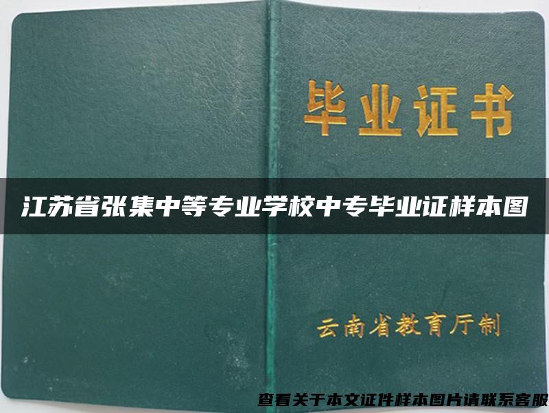 江苏省张集中等专业学校中专毕业证样本图