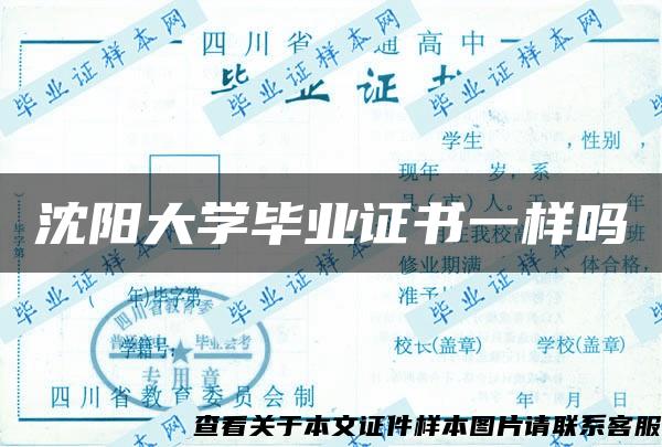 沈阳大学毕业证书一样吗