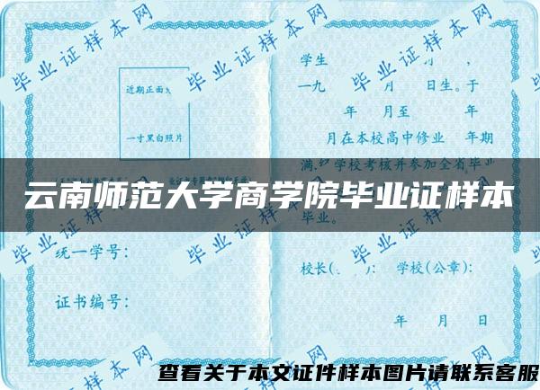 云南师范大学商学院毕业证样本