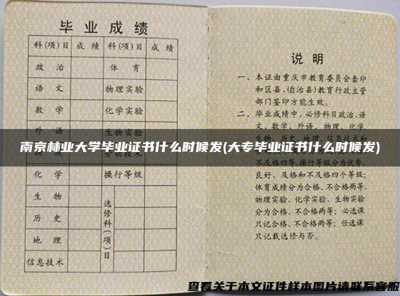 南京林业大学毕业证书什么时候发(大专毕业证书什么时候发)