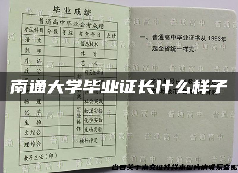 南通大学毕业证长什么样子