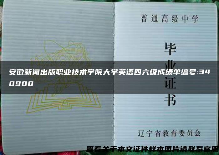 安徽新闻出版职业技术学院大学英语四六级成绩单编号:340900