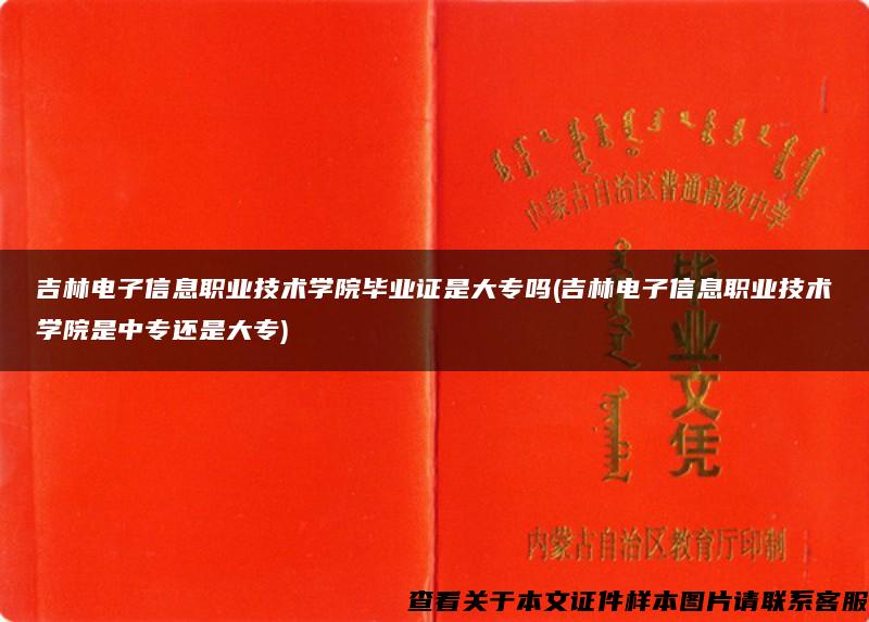 吉林电子信息职业技术学院毕业证是大专吗(吉林电子信息职业技术学院是中专还是大专)