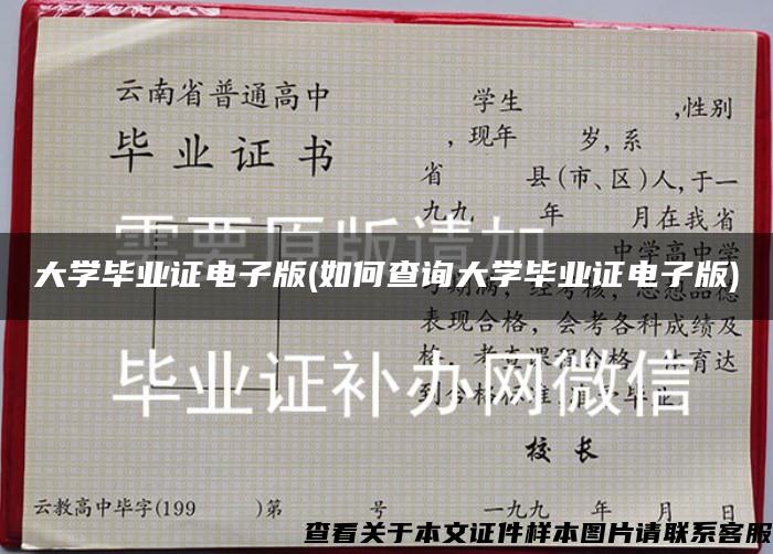 大学毕业证电子版(如何查询大学毕业证电子版)